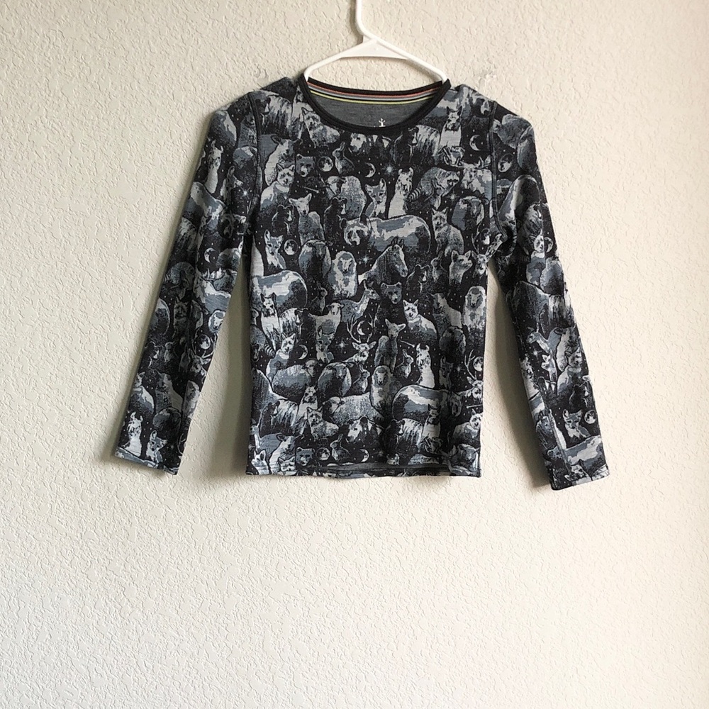 Smartwool Kids Classic Thermal Merino Base Layer Top Animal Print XL
